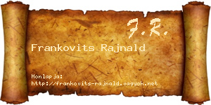 Frankovits Rajnald névjegykártya